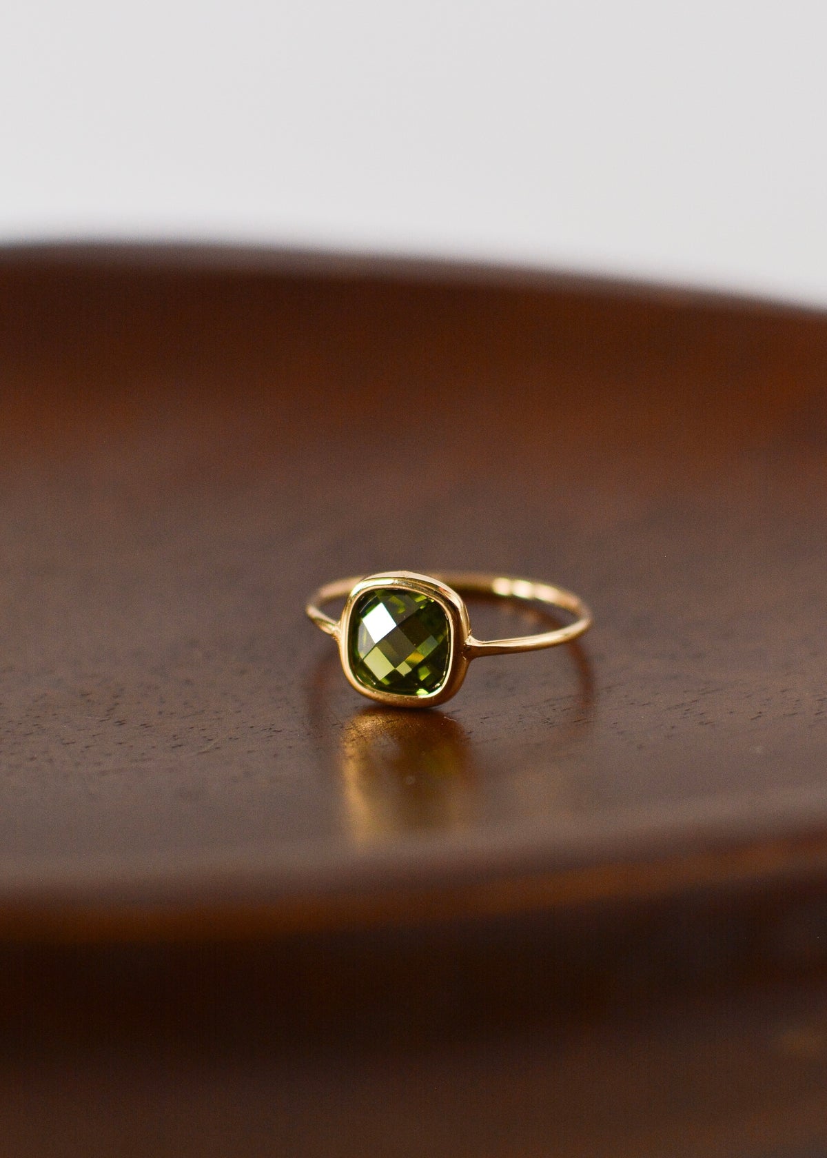 bague plaquée or et verre teinté Rose Hill Paris